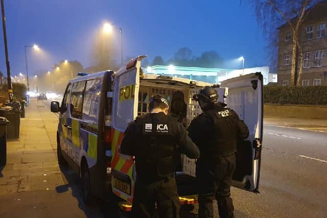 The police operation in Birmingham. Photo: NCA.