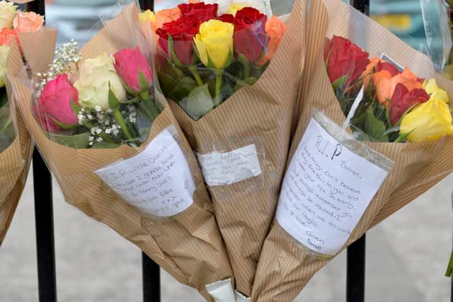 Flowers left at the scene