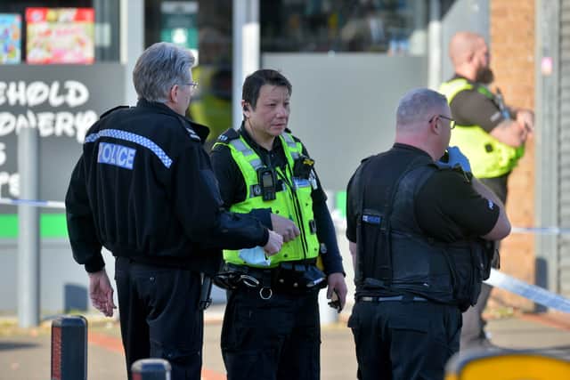 Police at the scene on St Mark's Road
