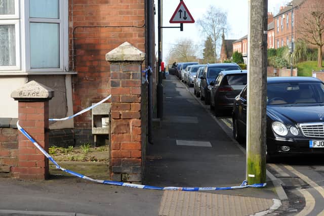 The scene in Caldmore Road, Walsall