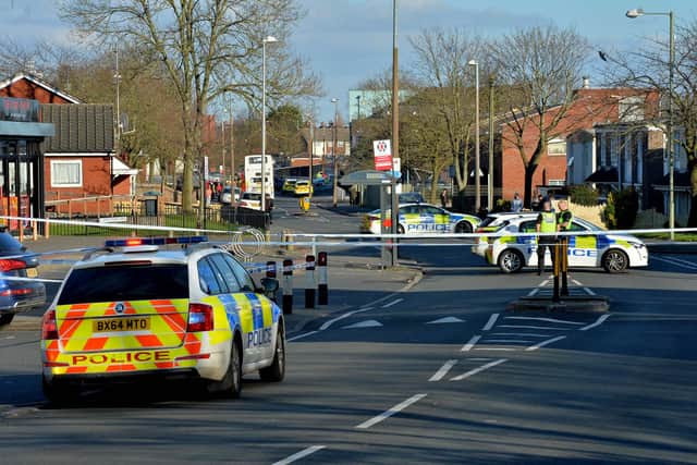 Police at the scene in Tipton