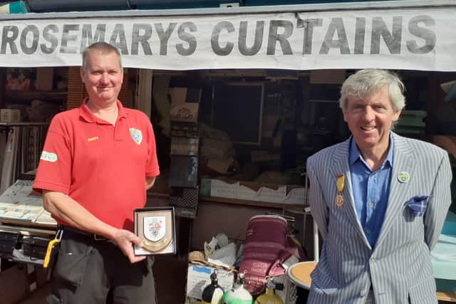 Stuart Tyrer presented with his civic award from Mayor of Wellington Anthony Lowe