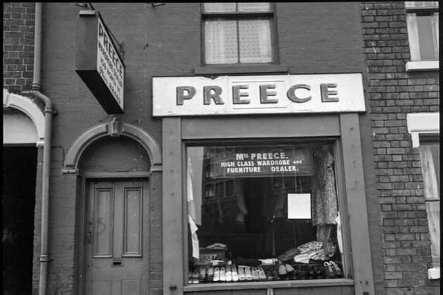 Preece's second-hand shop, popular for its books, was opposite The Feathers pub, which is now a university building