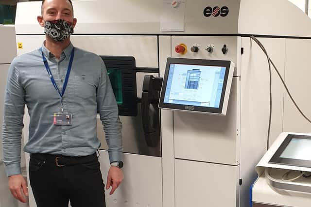 John Robinson with the 3D printer