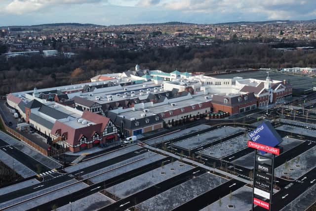 Aerial image showing the progress at the soon to be completed designer outlet shopping desination in Cannock. Pic: Paul Turner of Facebook PTaerialphotography, from Willenhall 