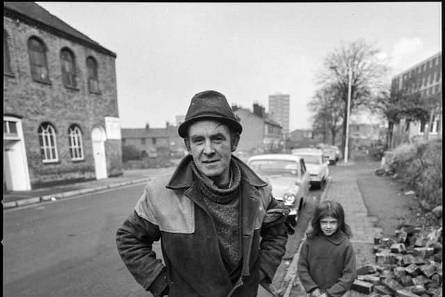 A man and young girl in one of George Foster's pictures of the North Street area of Wolverhampton