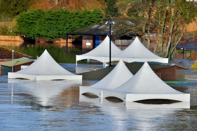 River Severn flooding in Stourport on Saturday