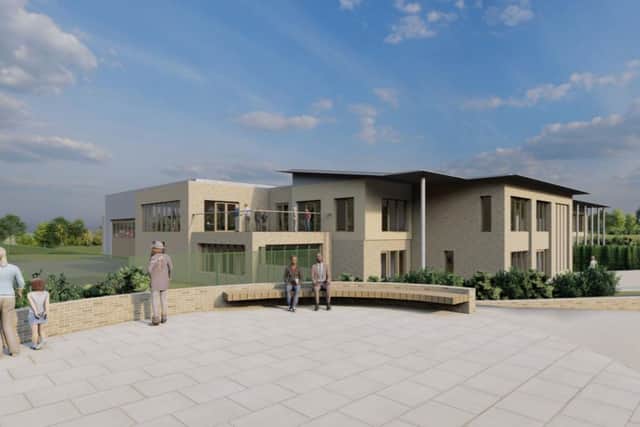 An artist's impression of the new air ambulance headquarters at Cosford.