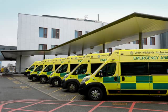 Ambulances lined up outside New Cross