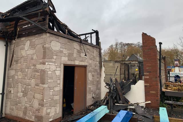 Damage at the park after the fire - photo by Drayton Manor