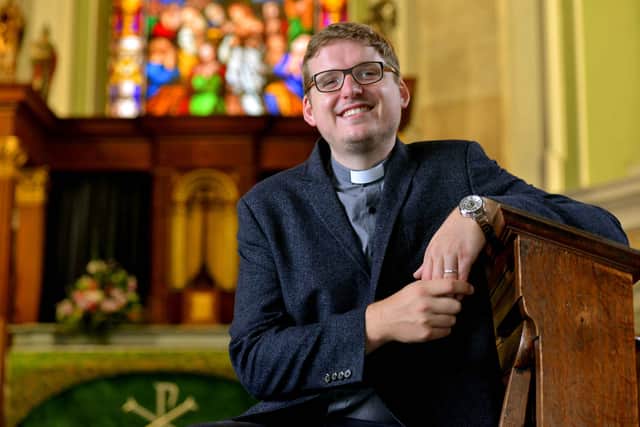 New Curate the Rev Sam Johnson at St Alkmund's Church in Whitchurch