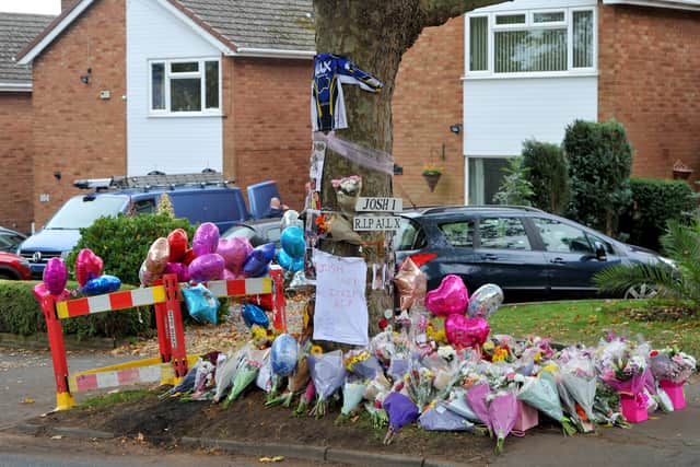 Tributes at the scene of the crash in Bromley Lane