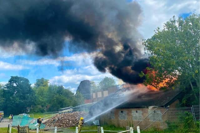 The fire at the former Stafford Rugby Club. Photo: A Small Piece of Stafford Facebook page