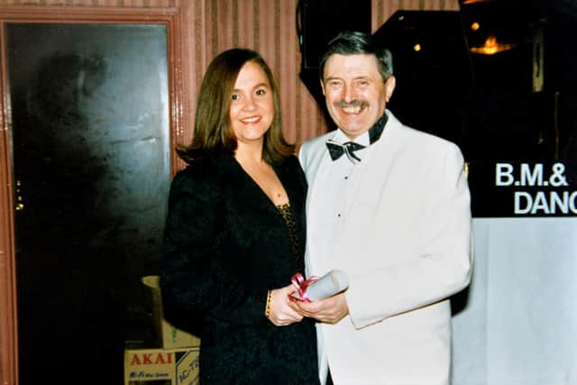 Brian with Nicki Roddis in 1993. Nicki is help Angela to run the school