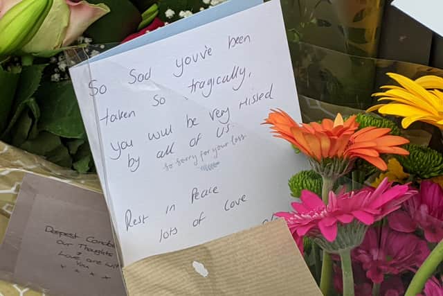 Tributes left at the scene