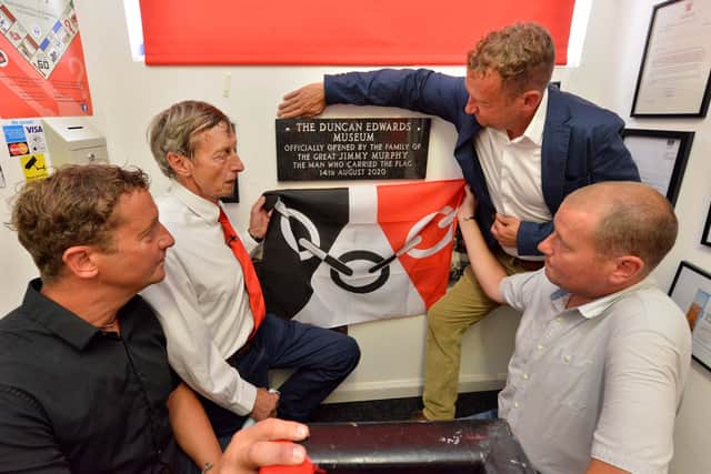 L-R: Stephen Murphy, Nick Murphy, Paul Murphy, and Michael Murphy - son and grandsons of Jimmy Murphy (former Man Utd manager)