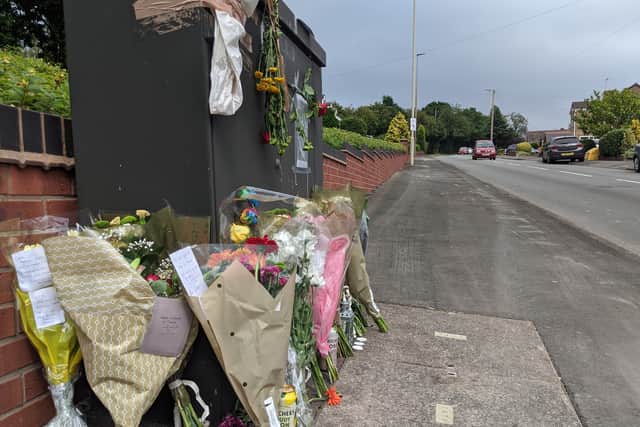 Tributes left at the scene