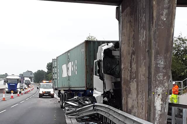 The aftermath of the crash on the M6. Photo: Highways England