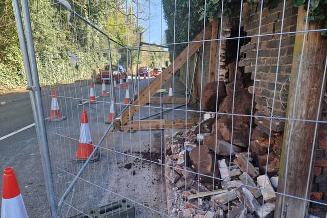Collapsed wall in Brierley Hill