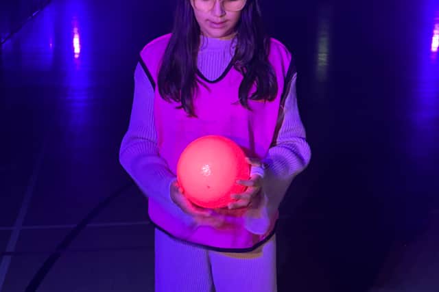Haniya Jamshaid with a glow ball