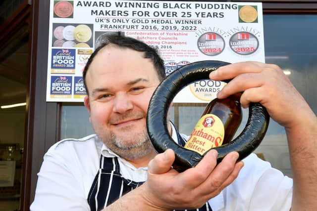 The black pudding is infused with Batham's Best Bitter