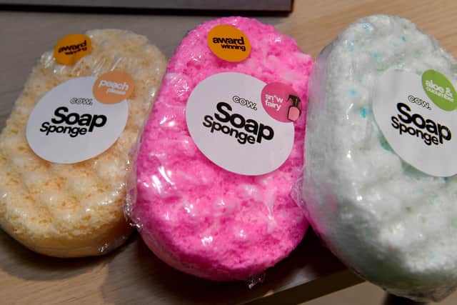 Their soap-infused sponges. Photo: Tim Thursfield