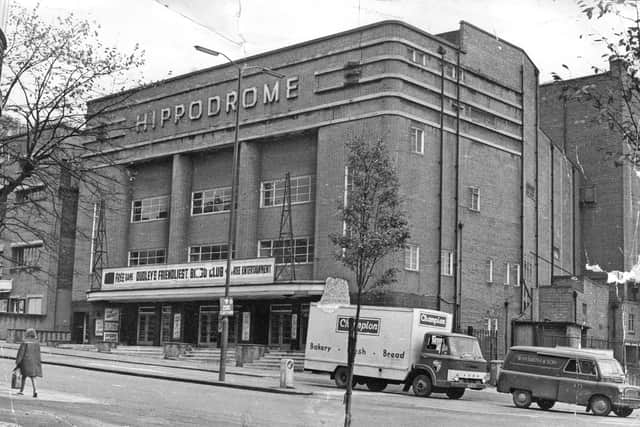 October 9, 1970, the caption reads: 'There used to be an old-style Hollywood glamour when Dudley Hippodrome was in business as a live-show theatre. The theatre was opened on December 19, 1938 and attracted packed houses to its plays, variety shows, musicals and pantomimes. National and international stars, including the likes of Bob Hope, appeared there and on some memorable nights crowds filled the approach roads for a glimpse of the star - as well as filing the theatre. It operated as a live theatre until February 1964, its eventual closure being just one of the casualties of the TV and computer age.'