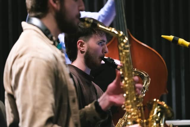 Jonathan Parapadakis (He/Him) Reed 1 ~ Flute, Oboe, Clarinet, Alto Sax
Casper Shaw (He/Him) Reed 2 ~ Clarinet, Bassoon, Tenor Sax, Bari Sax