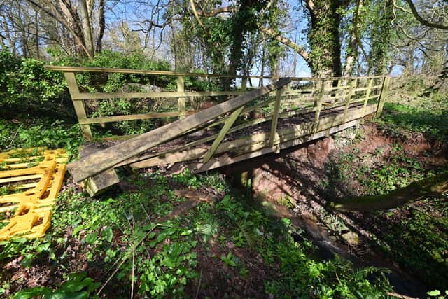 Enville No 4 Footpath, part of the Staffordshire Way, is now closed off due to an unsafe footbridge. Photo: Steve Leath