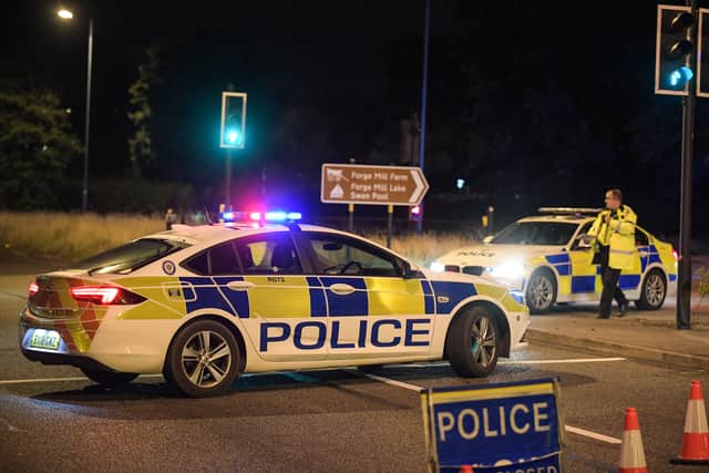 Police at the scene of the collision in Newton Road, in West Bromwich. Photo: SnapperSK