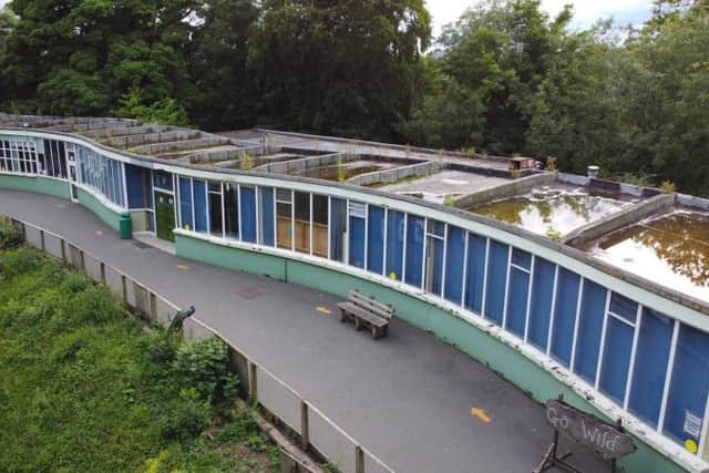 One of the Tecton structures at Dudley Zoo and Castle