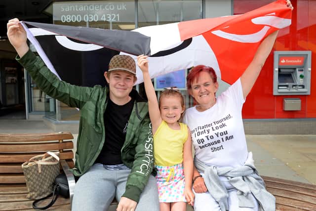 Sharron Rogers with son Leighton, 16 and niece Esmae, 7