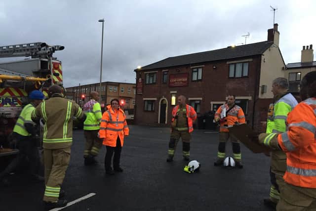 The fire at the former Claughton Centre in Blowers Green Road, Dudley. Photo: West Midlands Fire Service