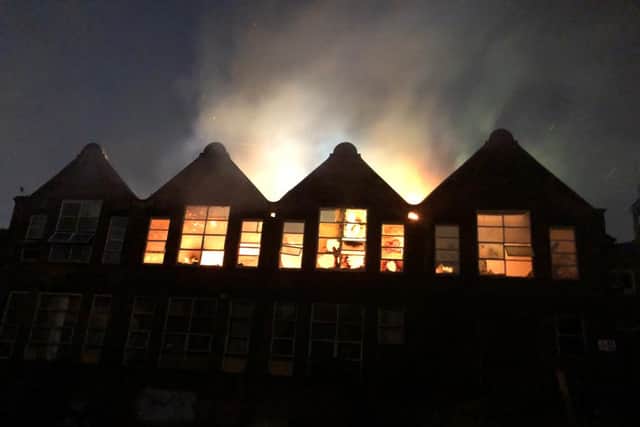 The fire at the former Claughton Centre in Blowers Green Road, Dudley. Photo: West Midlands Fire Service