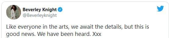 Beverley Knight tweeted her support