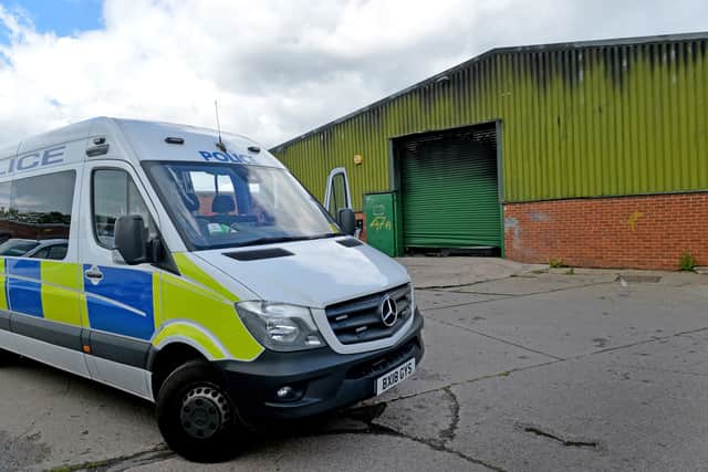 Police at the scene at the Premier Estate in Brockmoor