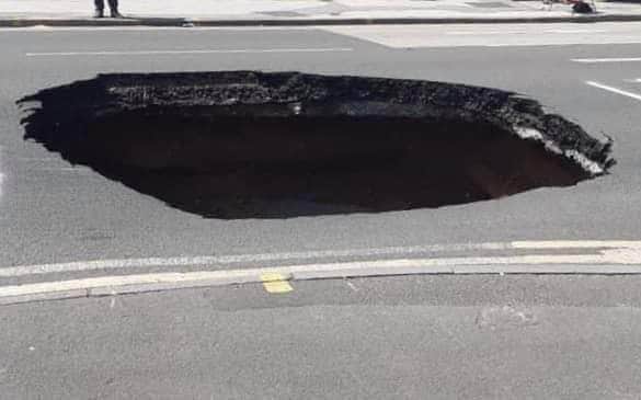 The sinkhole. Photo: Councillor Matt Ward