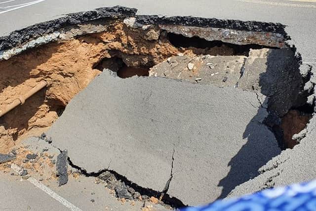 The sinkhole. Photo: Peter R Downing