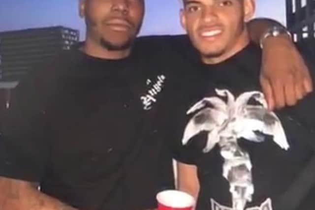 Morgan Gibbs-White at the party in London