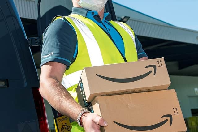 12 MAY 2020.   AMAZON (DXB1), PATENT DRIVE, WEDNESBURY. WS10 7XDAmazon's Asscoiate Andrius Ciuksys (ciuksya).PHOTOGRAPH BY RICHARD GRANGE / UNP (United National Photographers).