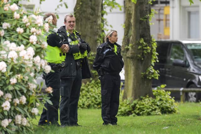 Uniformed police at the scene. Photo: SnapperSK