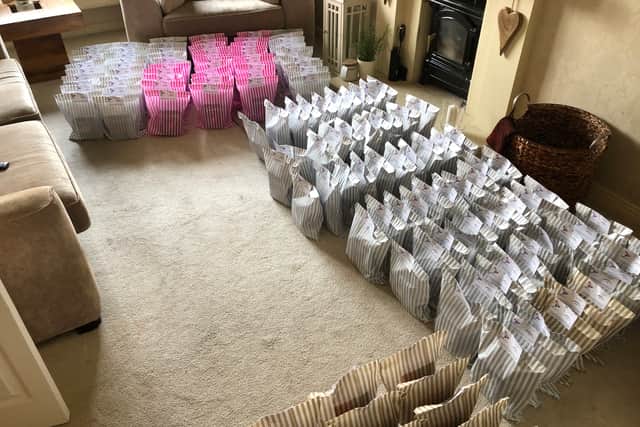 310 eggs were packaged and delivered