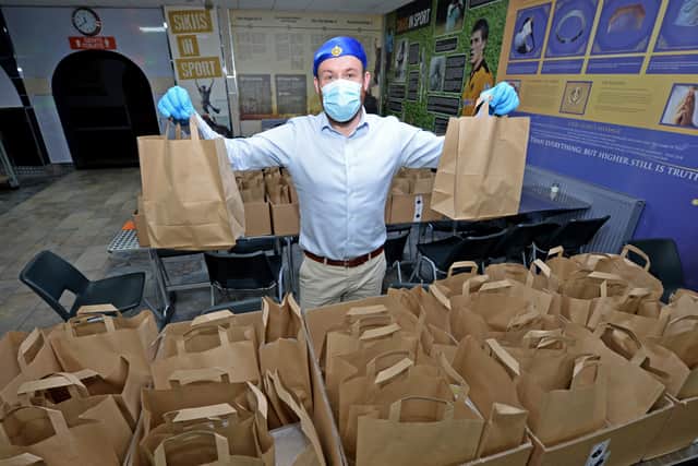Wolverhampton South West MP Stuart Anderson with some of the bags being prepared