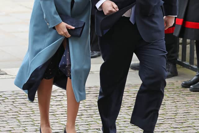 Prime Minister Boris Johnson and partner Carrie Symonds pictured in early March