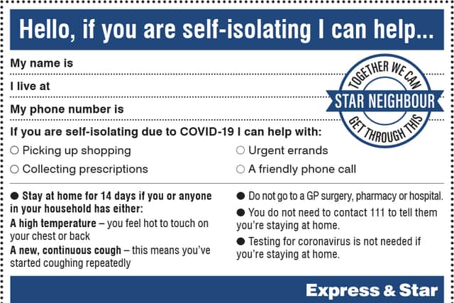 Let your neighbour know if you can help