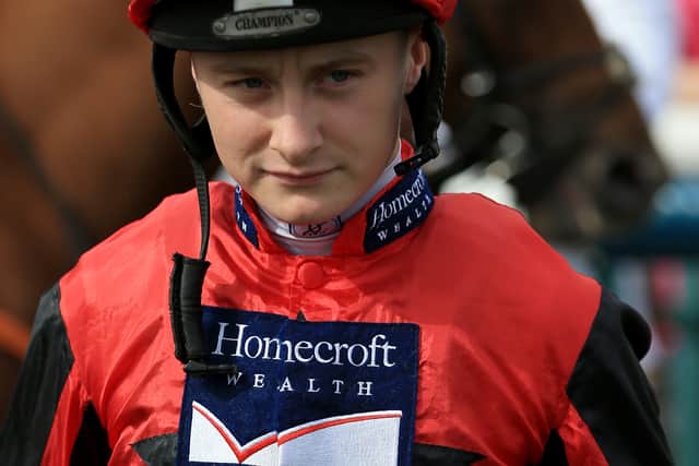 Jockey Cieren Fallon walks into the parade ring prior to the William Hill Portland Handicap Stakes during day four of the William Hill St Leger Festival at Doncaster Racecourse..