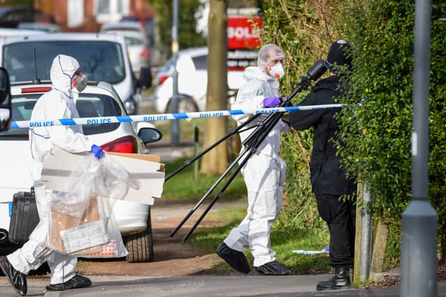 Police at the scene in Moseley. Photo: SnapperSK