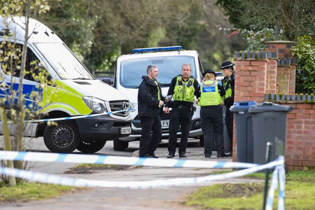 Police at the scene in Moseley. Photo: SnapperSK