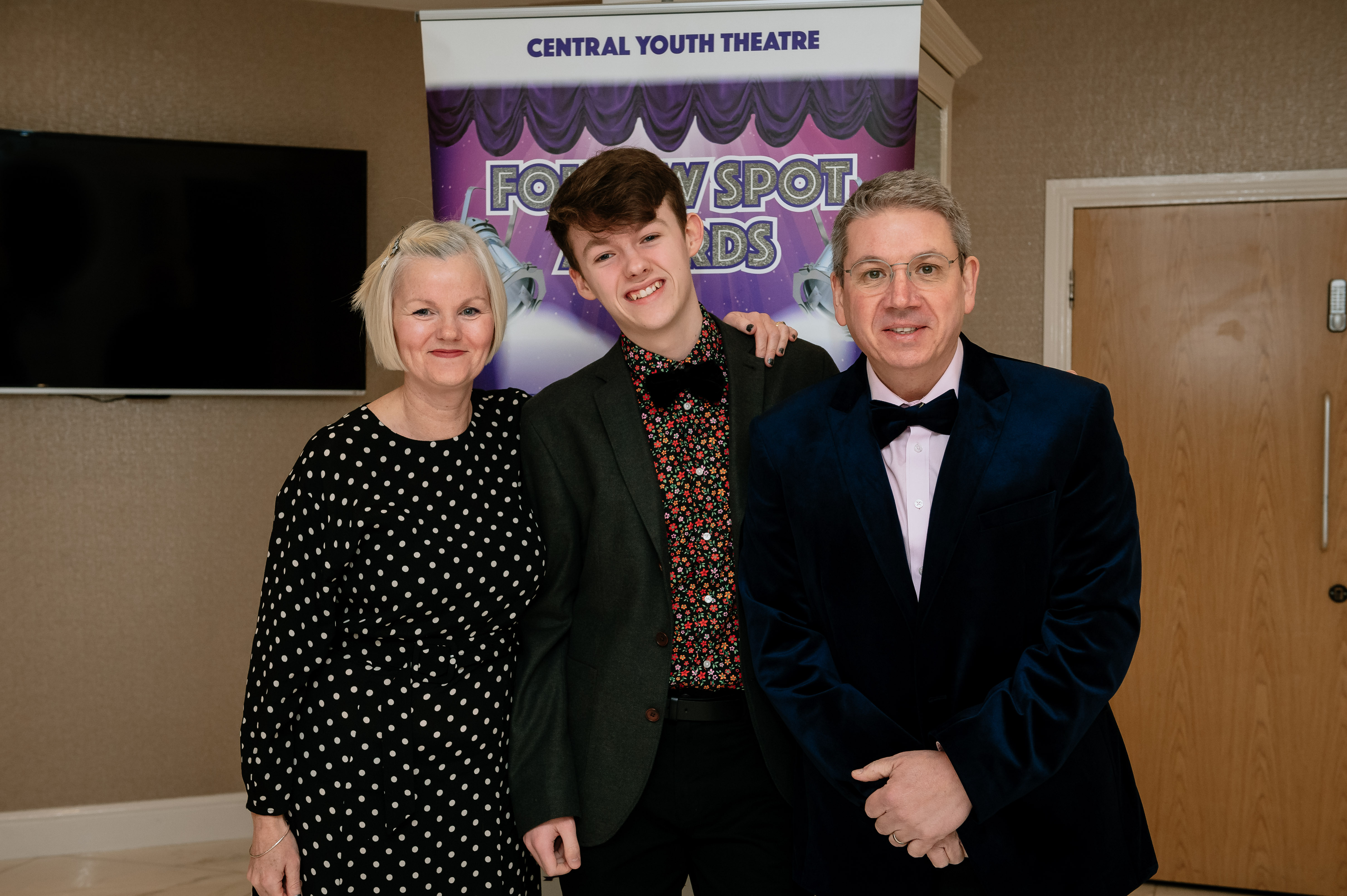  Central Youth Theatre Awards night at Ramada by Wyndham Park Hall Wolverhampton. In Picture L>R: Hayley Meehan, Padraig Meehan, 18, and Sean Meehan