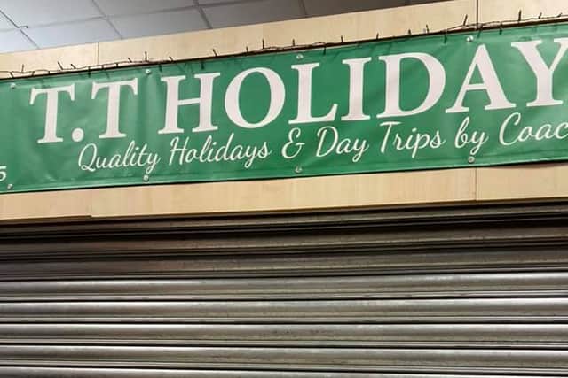 The closed up stall with a notice on asking people to go instead to the market office. Image: Facebook